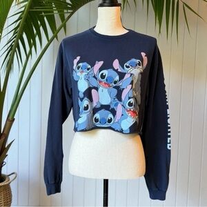 DISNEY Stitch Long Sleeve Cropped Graphic Tee – Size M